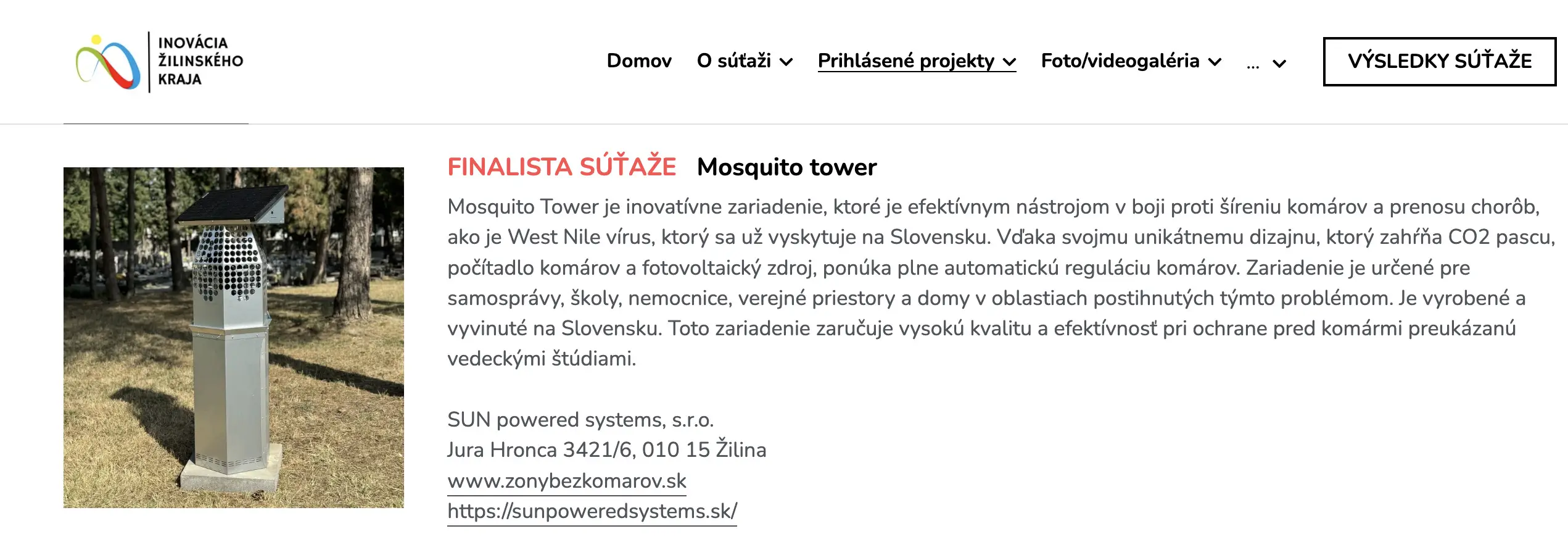 Ocenenie Inovácia Žilinského kraja 2024